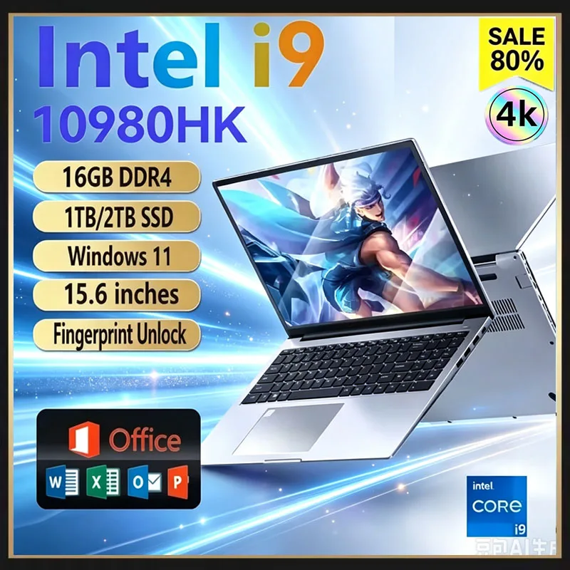 M.2 Ssd - 15.6インチのポータブルノートパソコン。Intel Core i9-10980HKプロセッサー搭載。Windows 11 Pro。ゲーミングノートパソコン。16GB RAM、4Kディスプレイ、1TBまたは2TB