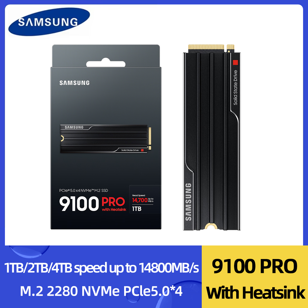 Samsung Ssd - SAMSUNG SSD 9100 PRO（ヒートシンク付き）、1TB、2TB、4TB、PCIe 5.0x4、M.2 2280、最大読み込み速度14,800MB/s、PC、モバイル、ゲーム機向け
