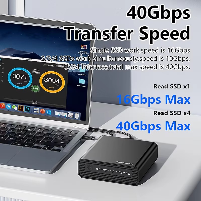 アルミニウム製M2 4ベイUSB4外付けNVME SSDエン - M.2 Ssd のレビューと価格