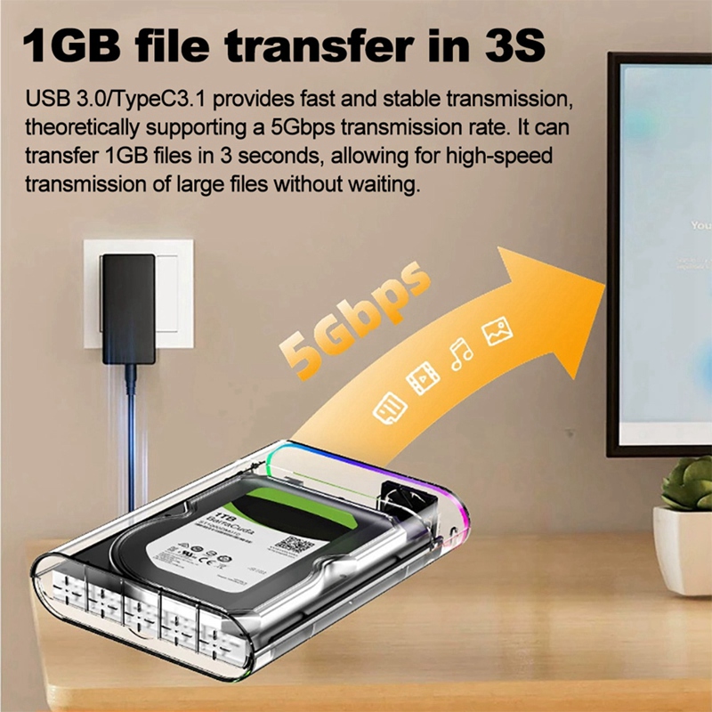 3.5インチ HDD/SSD エンクロージャ 透明 USB  - External Ssd のレビューと価格